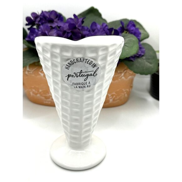 Handcrafted Ceramic Waffle Cone Ice Cream Cup - Picture 1 of 6